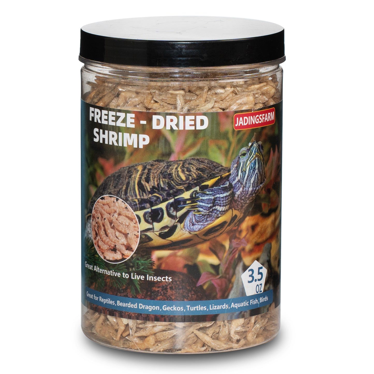 3.5 Oz Freeze Dried River Shrimp Turtle Food, Shrimp for Turtle, Nutrient Rich Treat for Reptiles, Sugar Gliders, Hedgehogs, Tropical Fish