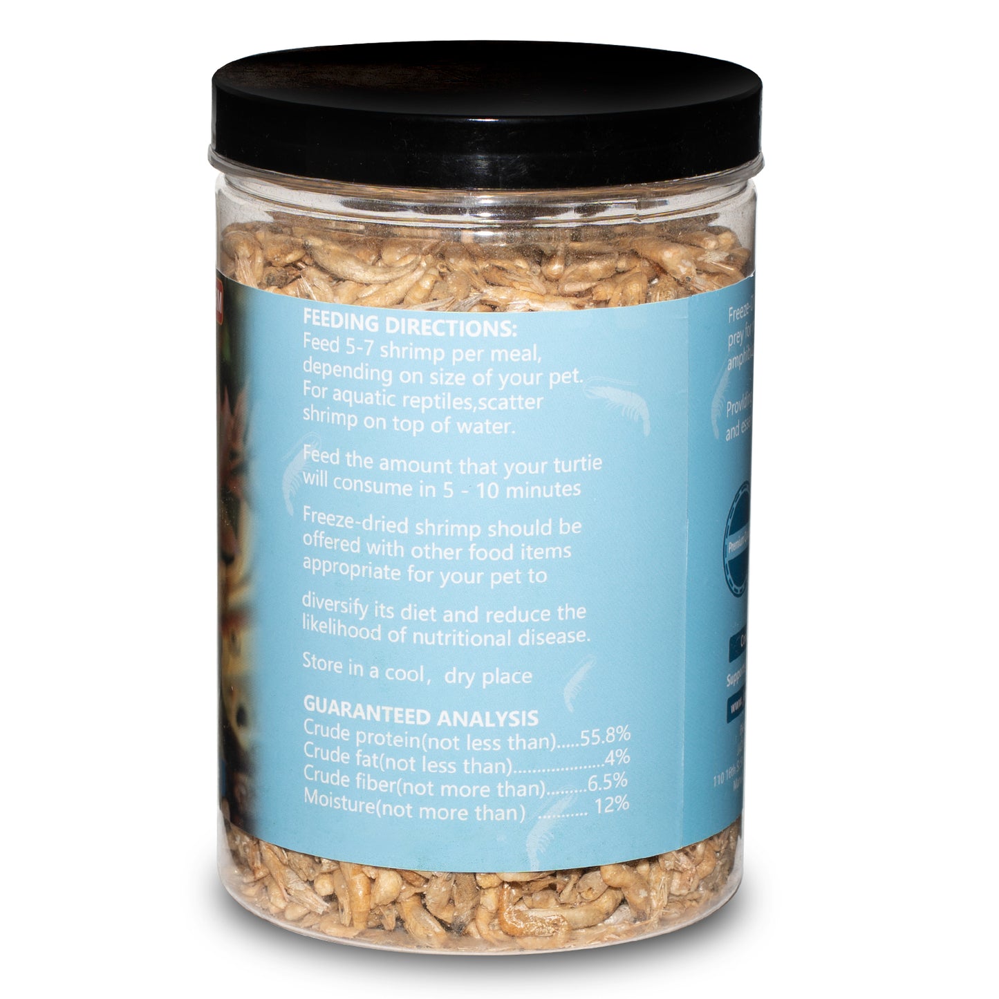 3.5 Oz Freeze Dried River Shrimp Turtle Food, Shrimp for Turtle, Nutrient Rich Treat for Reptiles, Sugar Gliders, Hedgehogs, Tropical Fish
