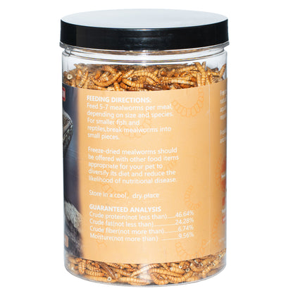 JADINGSFARM Freeze Dried Mealworms, 6 Oz High Protein Freeze Dried Meal Worms, Nutrient-Packed, Ideal for Reptiles, Bearded Dragons, Lizards, Geckos, Birds, Hedgehogs