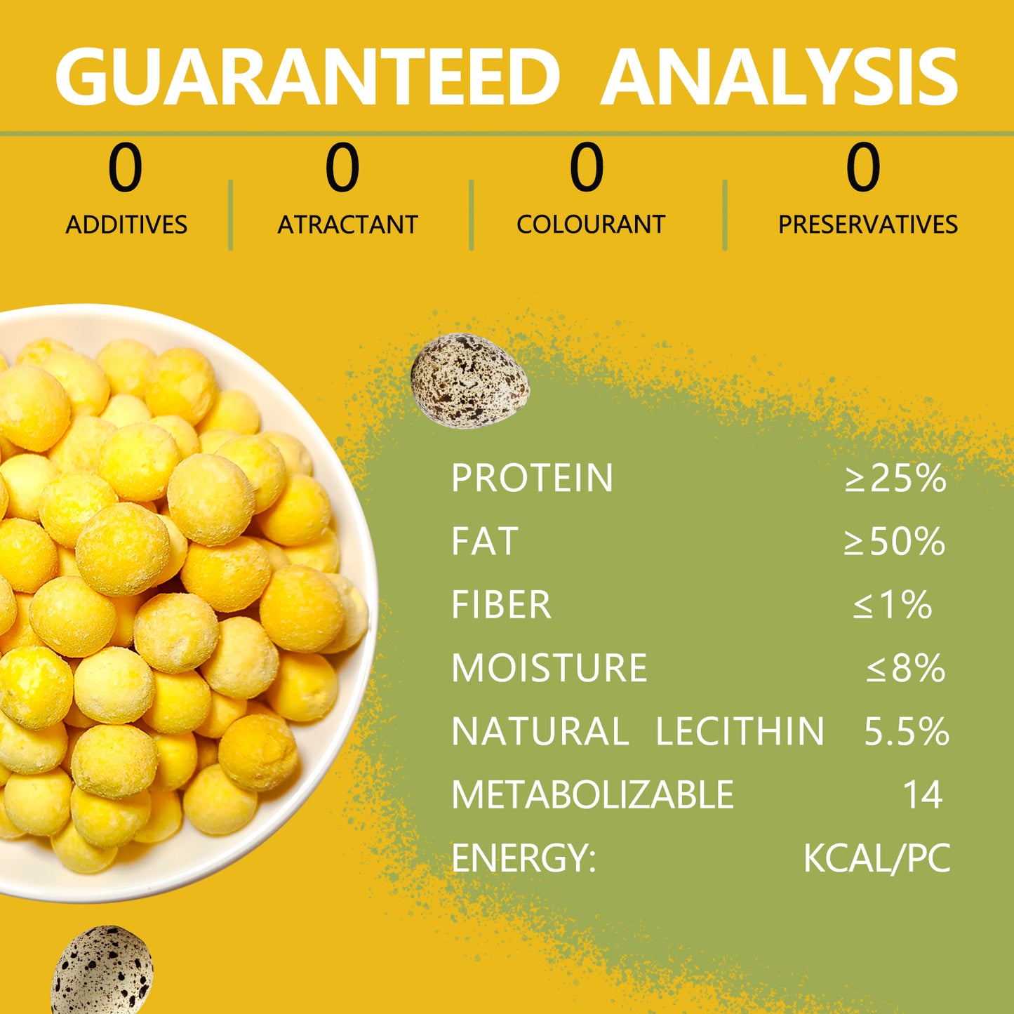Freeze Dried Quail Egg Yolk Dog Treats, 8.8 oz Limited Ingredient , Healthy Tasty Freeze-Dried Pet Food for Dogs Cats, Egg yolk for cats, Freeze dried dog treats