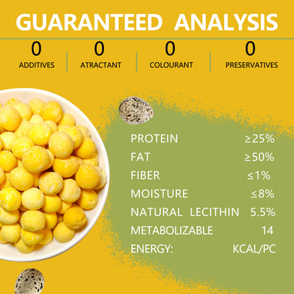 Freeze Dried Quail Egg Yolk Dog Treats, 8.8 oz Limited Ingredient , Healthy Tasty Freeze-Dried Pet Food for Dogs Cats, Egg yolk for cats, Freeze dried dog treats