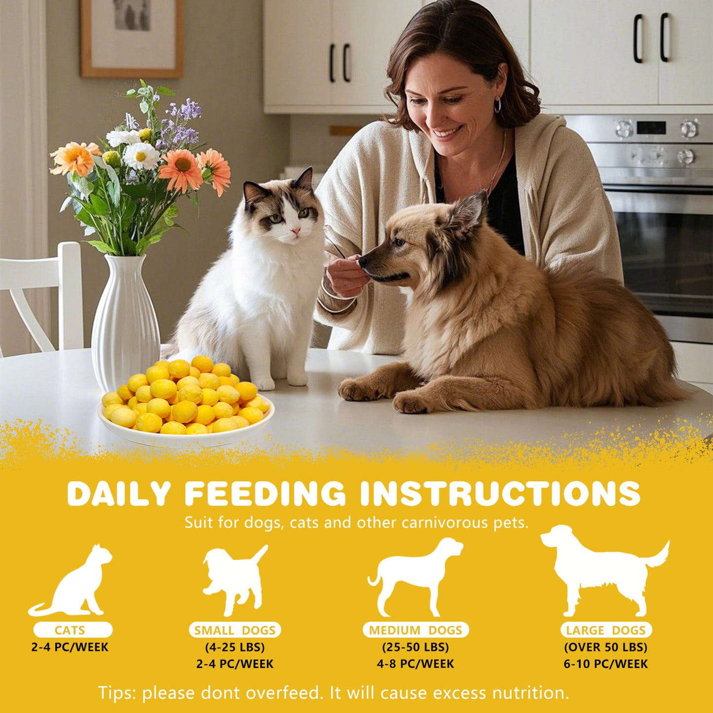 Freeze Dried Quail Egg Yolk Dog Treats, 8.8 oz Limited Ingredient , Healthy Tasty Freeze-Dried Pet Food for Dogs Cats, Egg yolk for cats, Freeze dried dog treats