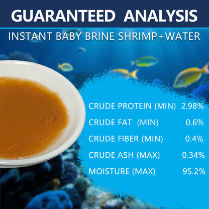JADINGSFARM Brine Shrimp Fish Food, Ready to Use Aquarium Fish Food, Non-Living Instant Baby brine Shrimp, Food for Betta Saltwater Marine Freshwater Fish, Reef Aquariums, Corals, Axolotl,Jelly