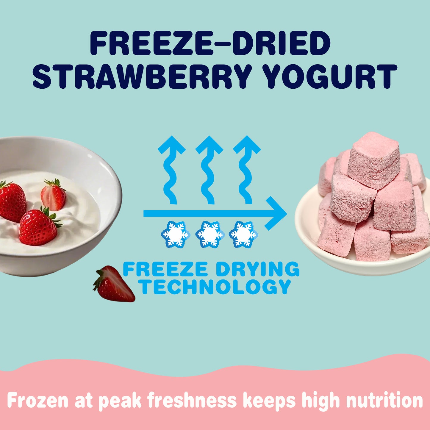 JADINGSFARM Freeze-Dried  Yogurt Dog Treats Strawberry Yogurt with Milk,Limited Ingredient , Grain-free, Glute-free, high Protein Strawberry Yogurt Treats for Dogs Cats 5.7 oz