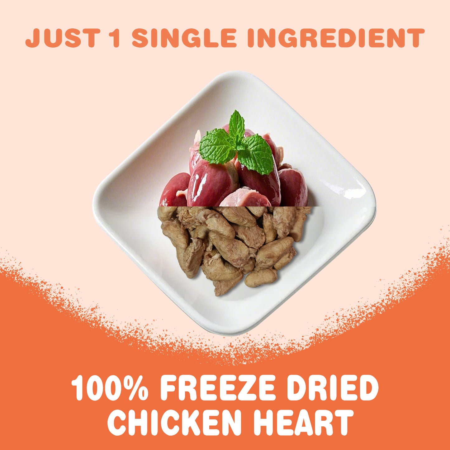 JADINGSFARM Freeze Dried Chicken Heart Pet Treats 5.3 oz,  Freeze Dried Raw Single Ingredient Dog Treats, Training Treats, Meal Toppers for Dogs Cats, High Protein, Grain Free, Gluten Free