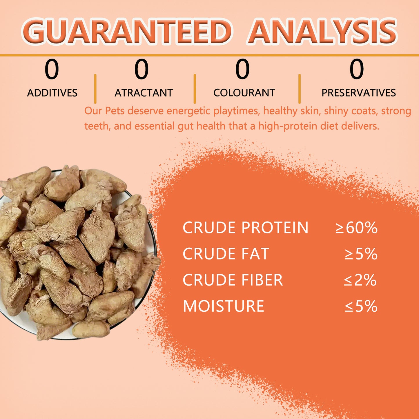 JADINGSFARM Freeze Dried Chicken Heart Pet Treats 5.3 oz,  Freeze Dried Raw Single Ingredient Dog Treats, Training Treats, Meal Toppers for Dogs Cats, High Protein, Grain Free, Gluten Free