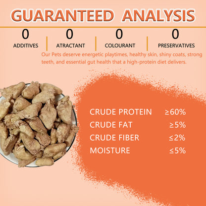 JADINGSFARM Freeze Dried Chicken Heart Pet Treats 5.3 oz,  Freeze Dried Raw Single Ingredient Dog Treats, Training Treats, Meal Toppers for Dogs Cats, High Protein, Grain Free, Gluten Free