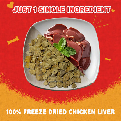 JADINGSFARM Freeze Dried Chicken Liver Pet Treats 8.8 OZ, Freeze Dried Raw Single Ingredient Dog Treats, Training Treats, Meal Toppers for Dogs Cats, High Protein, Grain Free, Gluten Free