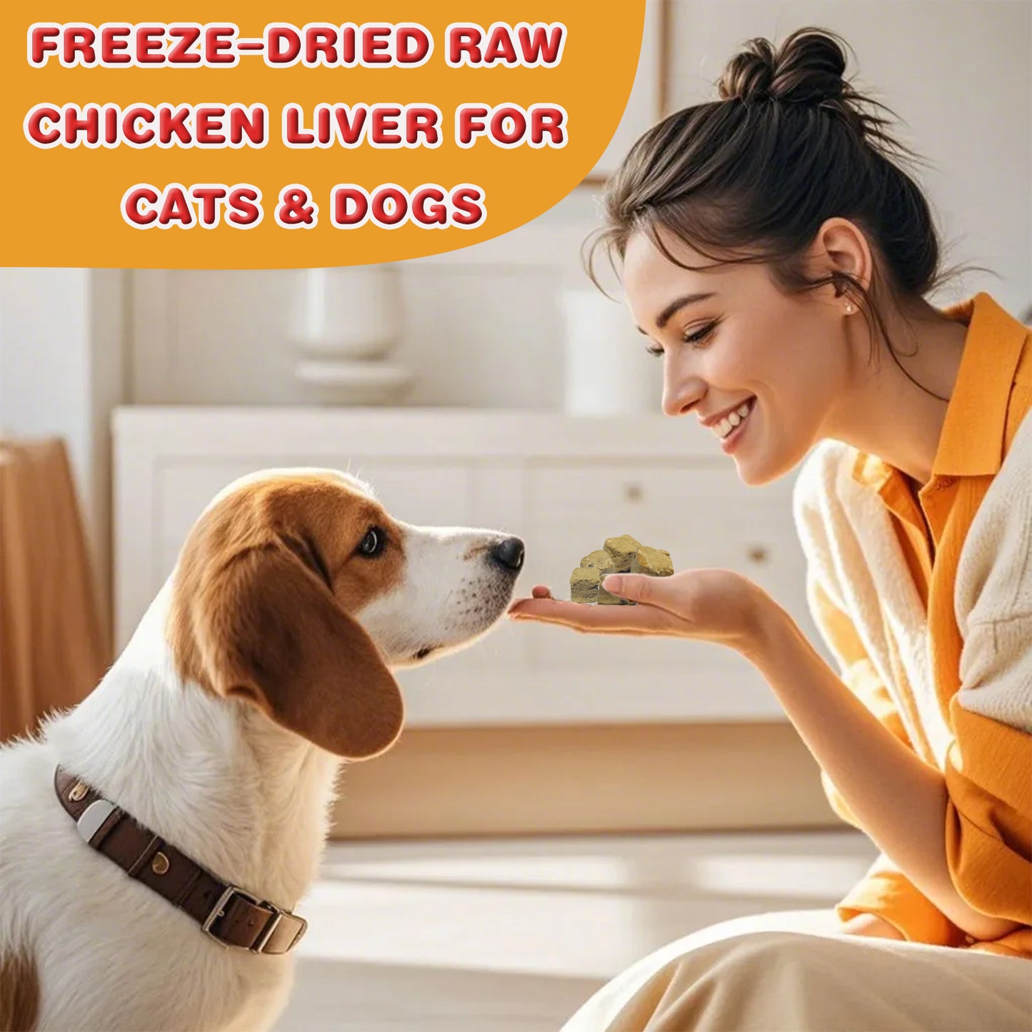 JADINGSFARM Freeze Dried Chicken Liver Pet Treats 8.8 OZ, Freeze Dried Raw Single Ingredient Dog Treats, Training Treats, Meal Toppers for Dogs Cats, High Protein, Grain Free, Gluten Free