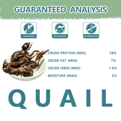 Freeze Dried Little Quail, 4.5 Oz Freeze dried Quail Dogs Cat Treats, Single Ingredient Freeze Dried Cat and Dog Treats Delicious Training Snacks, Natural Cat Food Healthy Animal Protein Pet Food