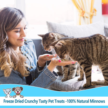 JADINGSFARM Minnows - Freeze Dried Minnows - 100% Natural Premium Cat & Dog Treat