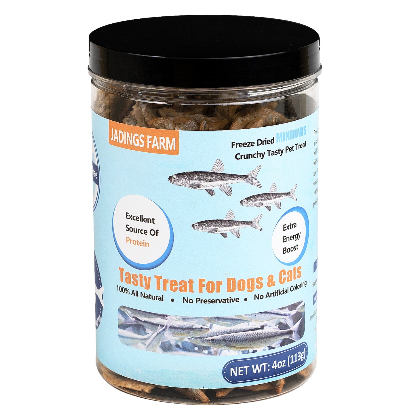 JADINGSFARM Minnows - Freeze Dried Minnows - 100% Natural Premium Cat & Dog Treat